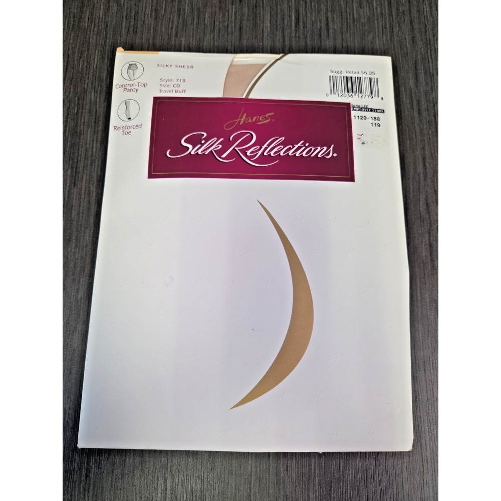 Hanes Silk Reflections Silky Sheer Pantyhose Travel Buff CD Control Top NEW